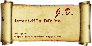 Jeremiás Dóra névjegykártya